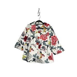3 Sisters Floral Empire Waist A-Line Jacket Size Medium